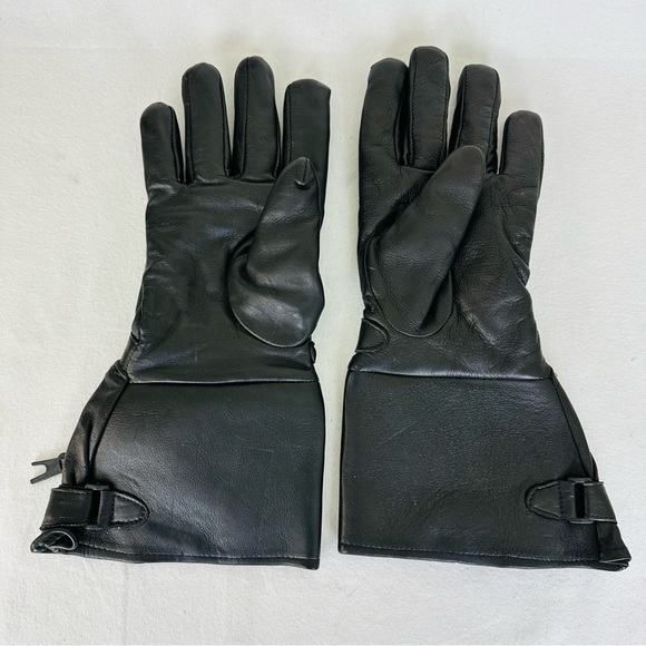 LEATHER THINSULATE Women’s Gauntlet Long Biker Moto Warm Gloves, Size L - Picture 3 of 7